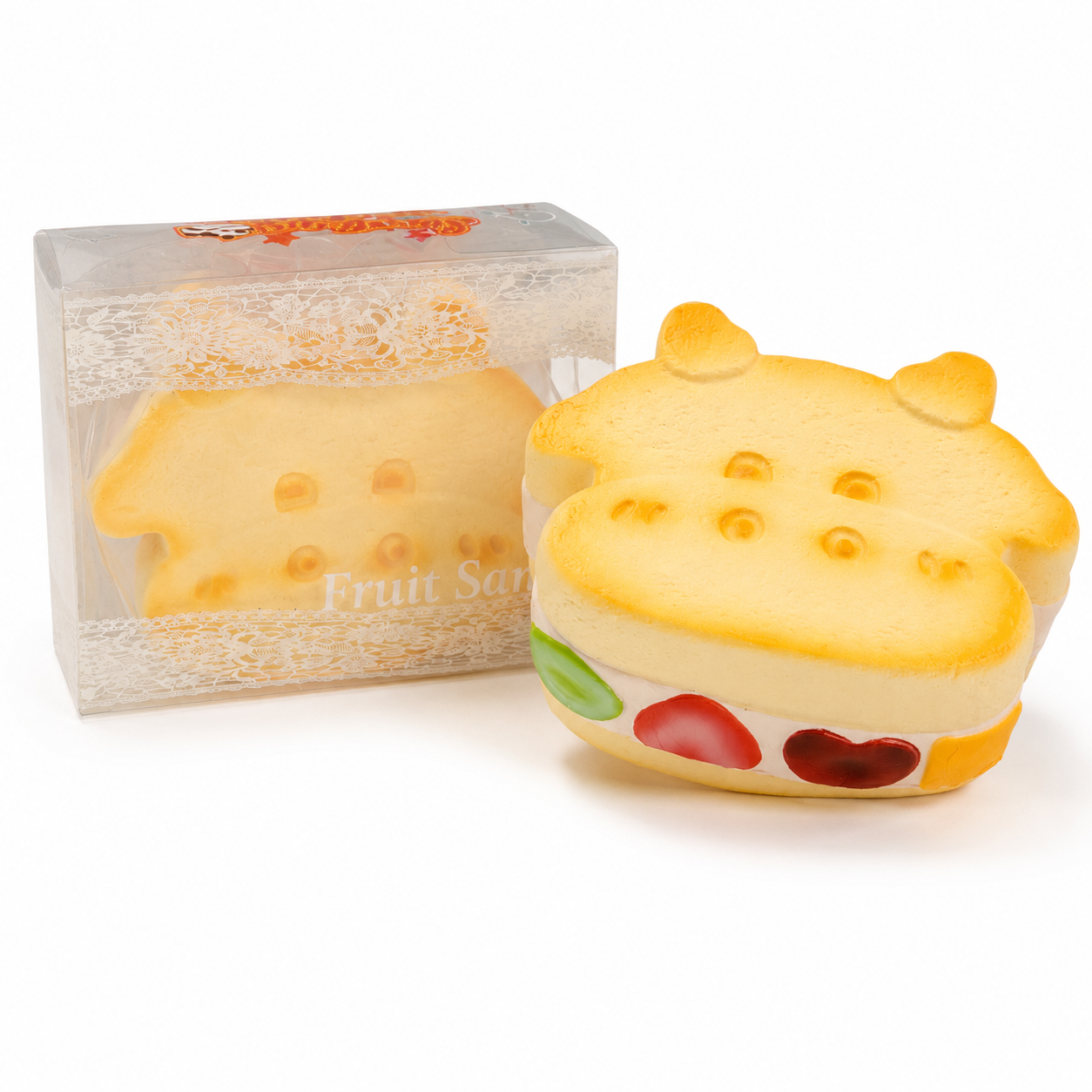 Slow Rising Squishy - Moo Moo Fruit & Daisy Sandwich【Sweet Bakery Scent】95g Sweetbuns Stress Relief Toy