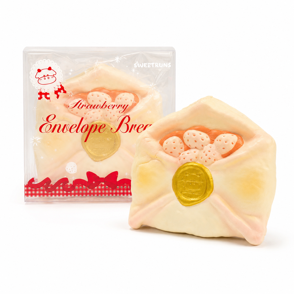 Slow Rising Squishy Strawberry Love Envelope Bread 【Sweet Bakery Scent】100g Sweetbuns Stress Relief Toy