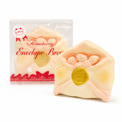 Slow Rising Squishy Strawberry Love Envelope Bread 【Sweet Bakery Scent】100g Sweetbuns Stress Relief Toy