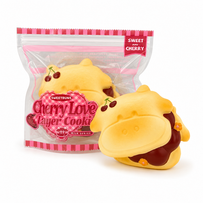 Slow Rising Squishy - Moo Moo Cherry Love Cookie Sweetbuns Stress Relief Toy