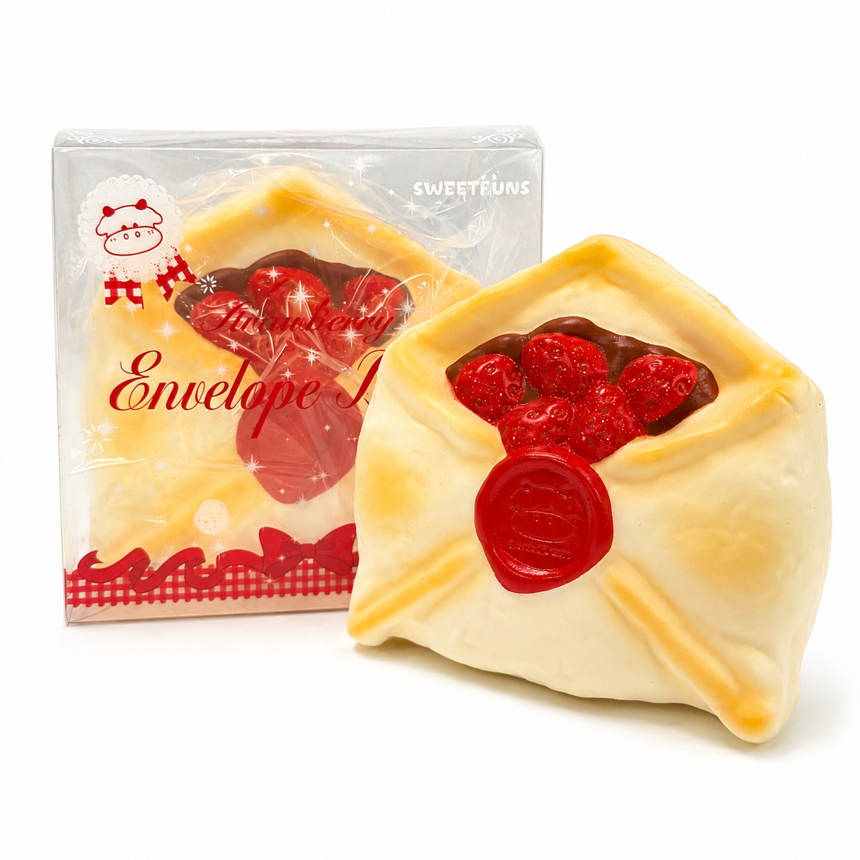 Slow Rising Squishy Strawberry Love Envelope Bread 【Sweet Bakery Scent】100g Sweetbuns Stress Relief Toy