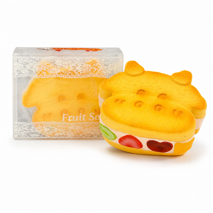 Slow Rising Squishy - Moo Moo Fruit & Daisy Sandwich【Sweet Bakery Scent】95g Sweetbuns Stress Relief Toy