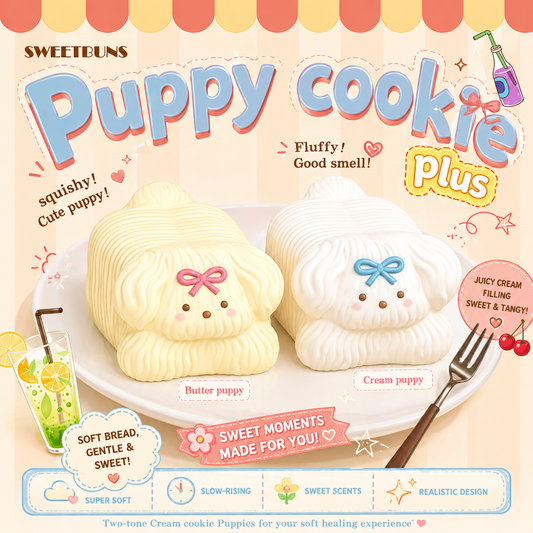 Slow Rising Squishy - Creamy Puppy Cookie Sweetbuns Stress Relief Toy