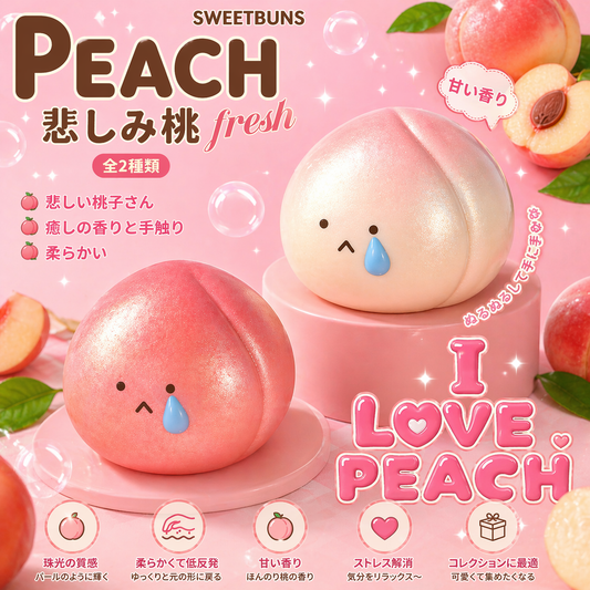 Slow Rising Squishy - Crying Peach Sweetbuns Stress Relief Toy