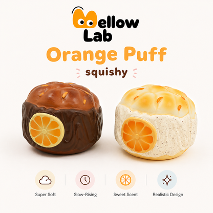 Slow Rising Squishy - Orange Cream Puff【Sweet Bakery Scent】108g Sweetbuns Stress Relief Toy