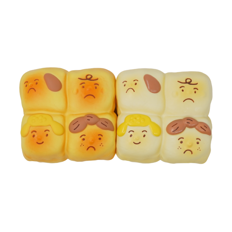 Slow Rising Squishy - Cry Baby Four Piece Bread【Sweet Bakery Scent】100g Sweetbuns Stress Relief Toy