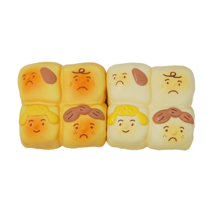 Slow Rising Squishy - Cry Baby Four Piece Bread【Sweet Bakery Scent】100g Sweetbuns Stress Relief Toy