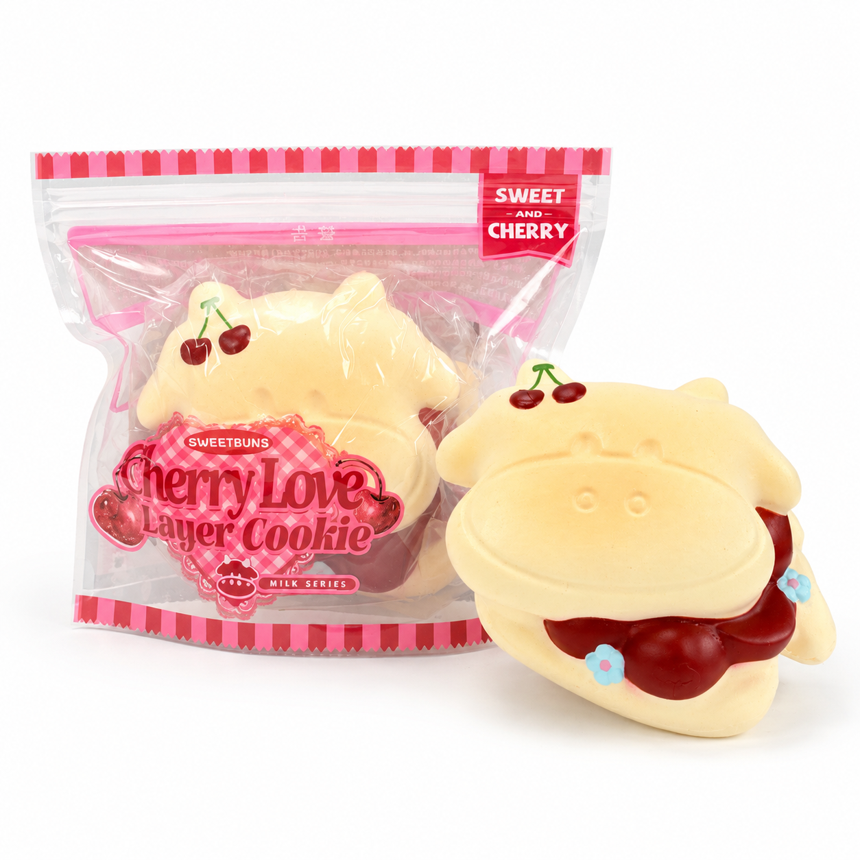 Slow Rising Squishy - Moo Moo Cherry Love Cookie Sweetbuns Stress Relief Toy