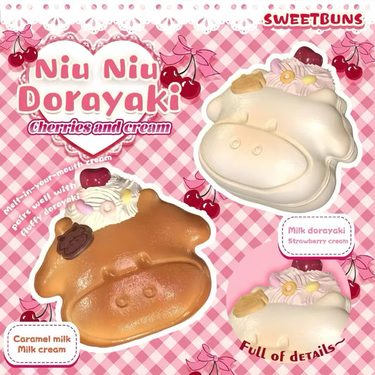 Slow Rising Squishy - Moo Moo Dorayaki【Sweet Bakery Scent】75g Sweetbuns Stress Relief Toy