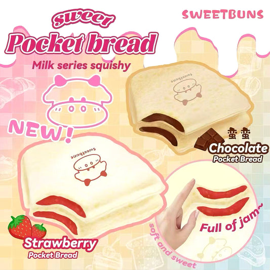 Slow Rising Squishy - Pocket Toast【Sweet Bakery Scent】90g Sweetbuns Stress Relief Toy