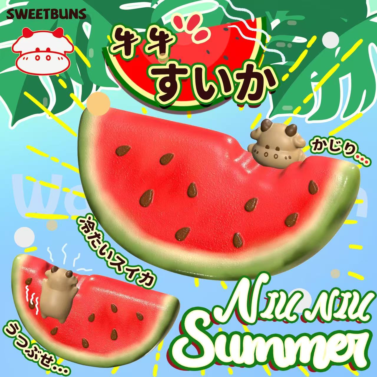 Slow Rising Squishy - Moo Moo Summer Watermelon Sweetbuns Stress Relief Toy